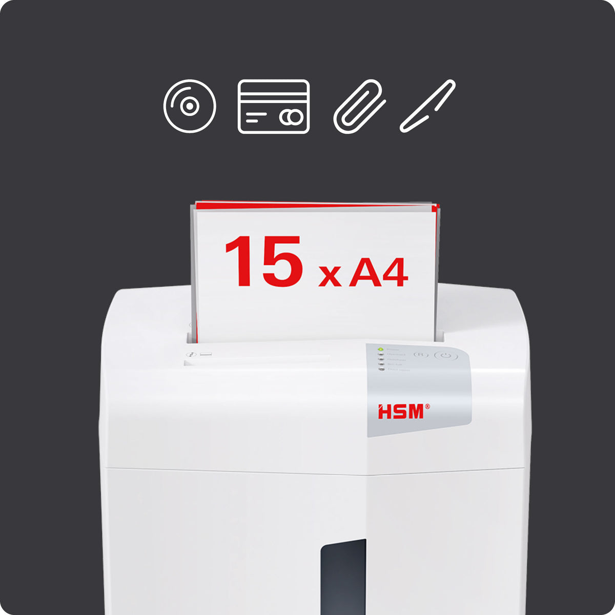 HSM ShredStar X15 - 4 x 37mm Aktenvernichter